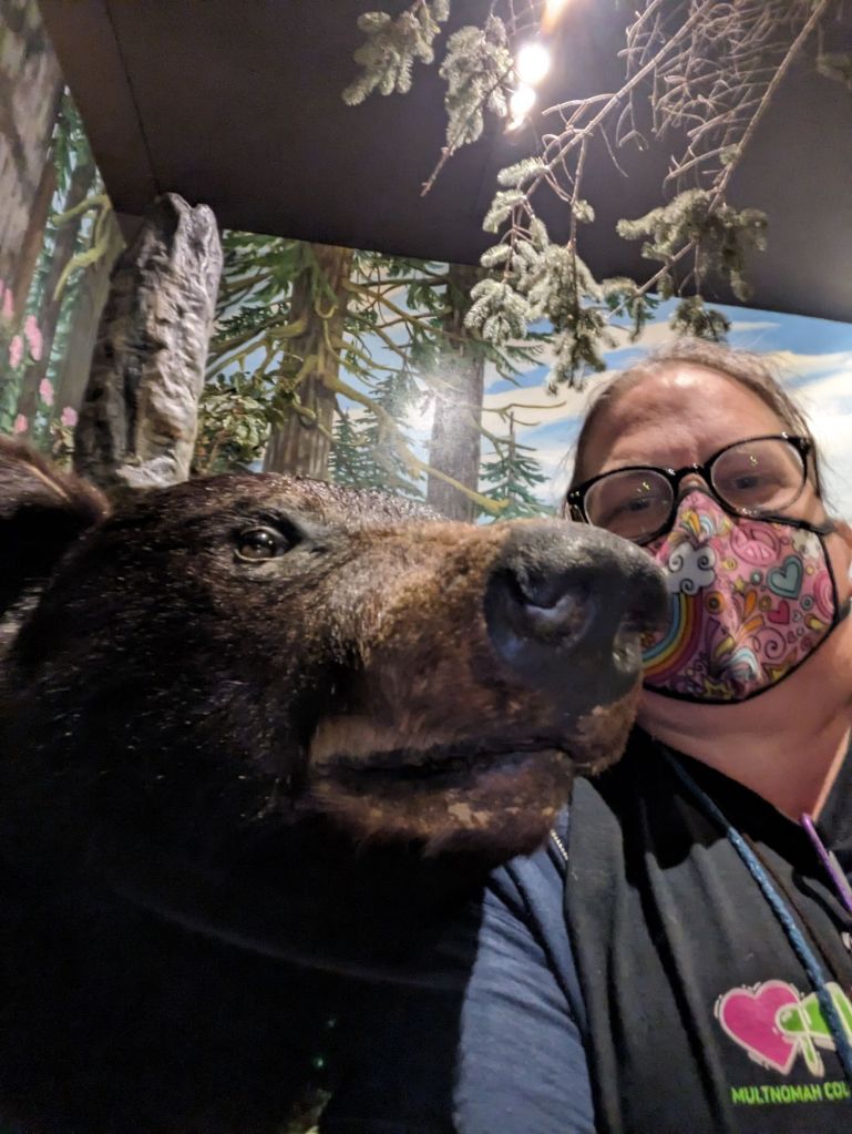 me with the black bear's head
